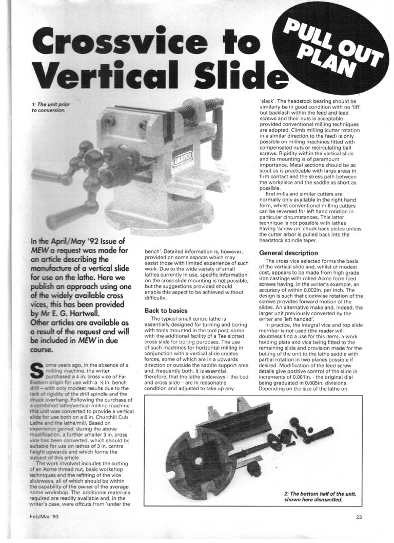 Free Plan Cross Vice to Vertical Slide page 1